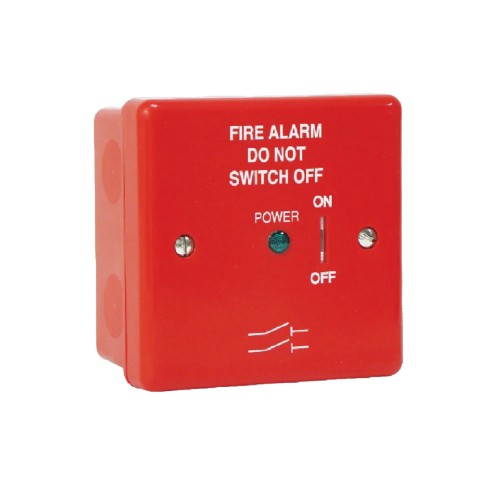 Connected Value Red Fire Alarm Mains Isolator c/w Key Switch PA-1020